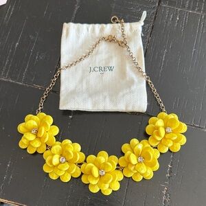 J. Crew Bright Yellow Floral Bib Necklace